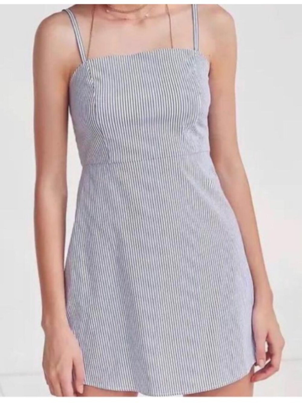 Brandy Melville Karla Striped Mini Dress Blue White